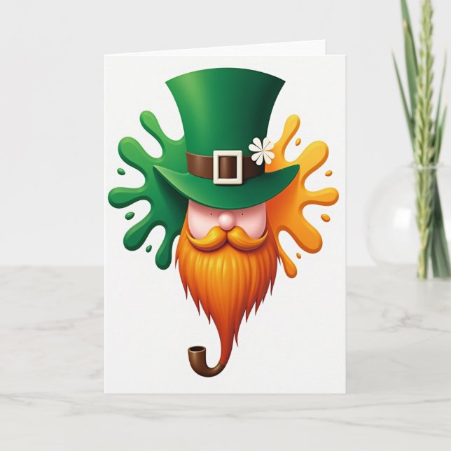 Lucky Leprechaun Head Art Card (Front)