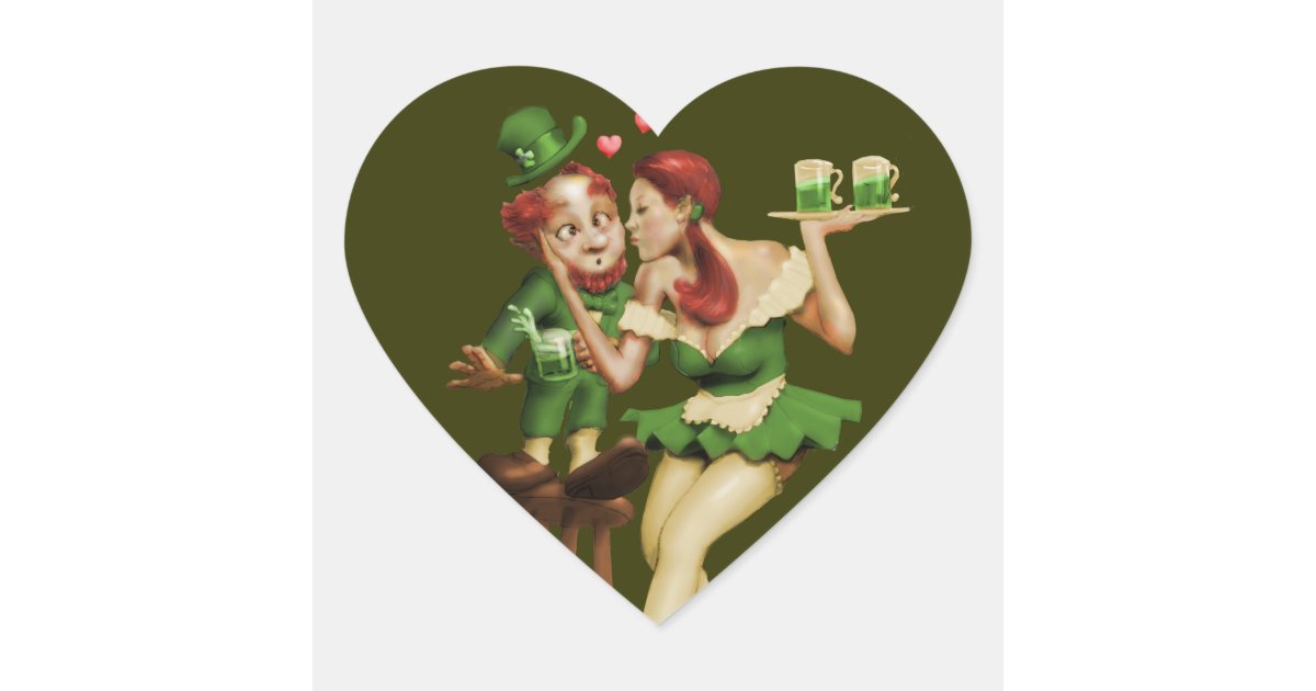 Lucky Leprechaun Heart Sticker | Zazzle