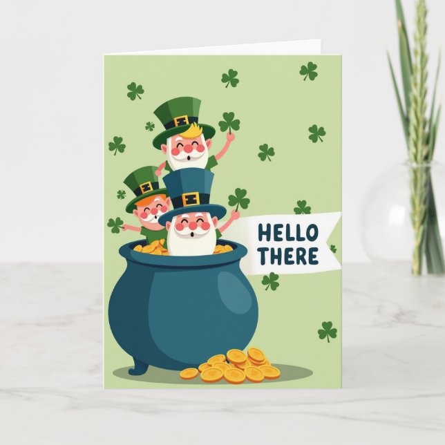 Lucky Leprechaun Hello There Card (Front)
