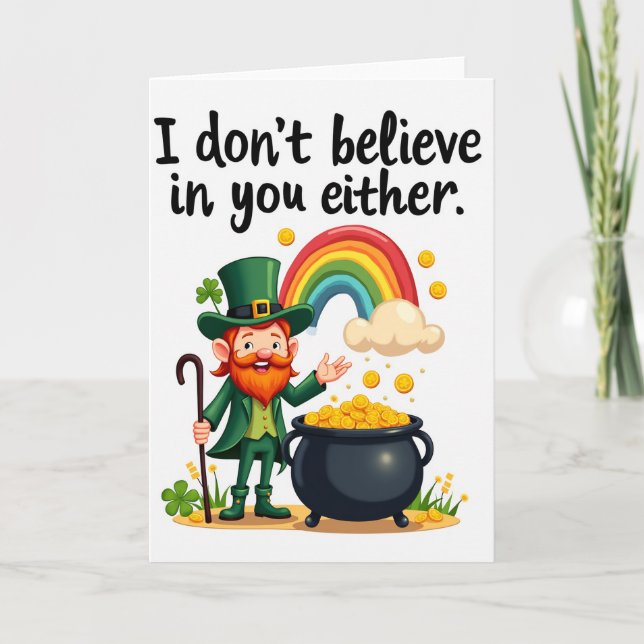 Lucky Leprechaun Humor Card (Front)