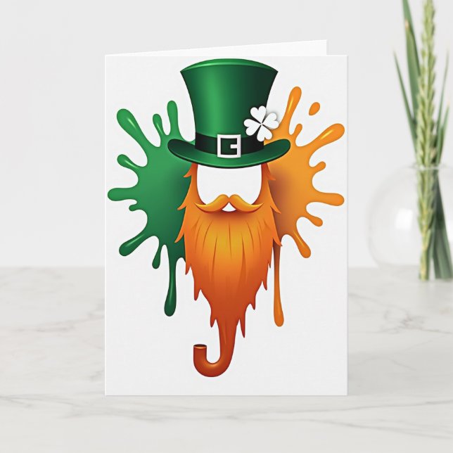 Lucky Leprechaun Irish Art Card (Front)