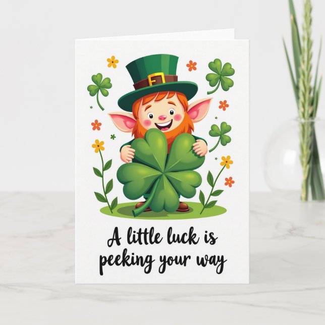 Lucky Leprechaun Joyful Card (Front)