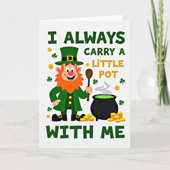 Lucky Leprechaun Pot Gold Card (Front)