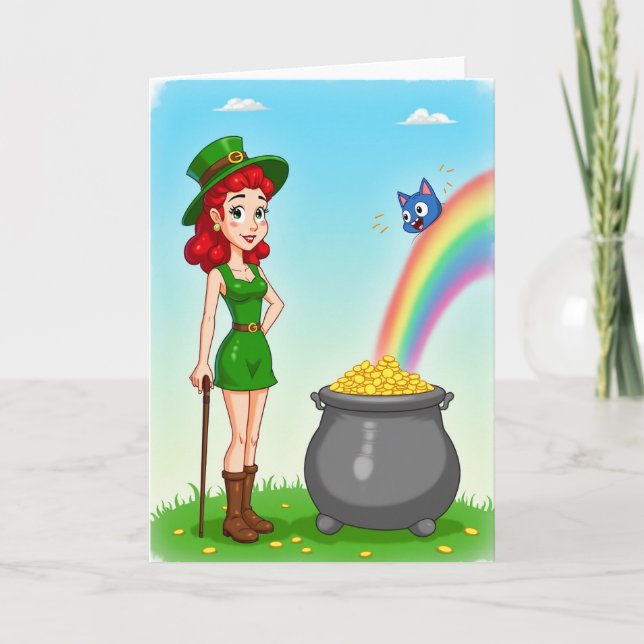 Lucky Leprechaun Rainbow Card (Front)