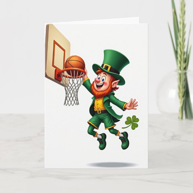 Lucky Leprechaun Slam Dunk Card (Front)