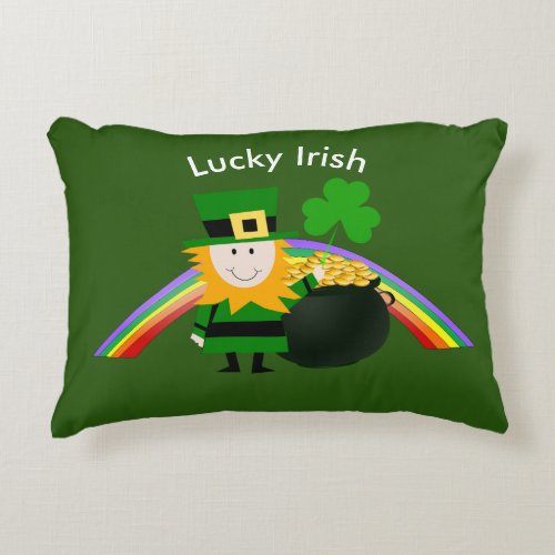 Lucky  Leprechaun St Patricks Day Accent Pillow
