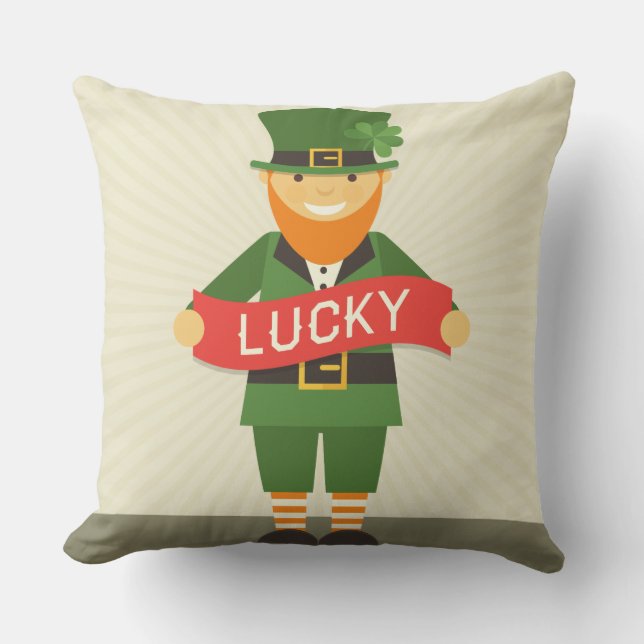 lucky leprechaun throw pillow (Front)