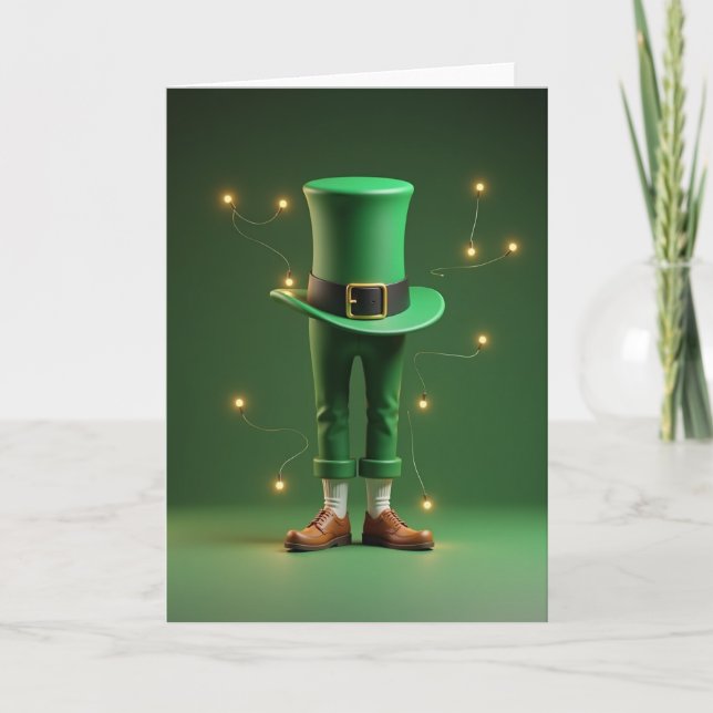 Lucky Leprechaun Top Hat Card (Front)