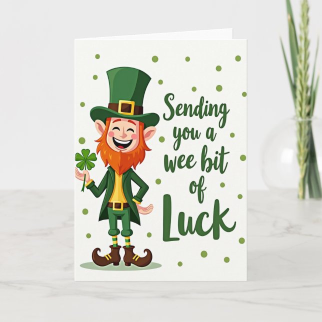 Lucky Leprechaun Wishes Card (Front)