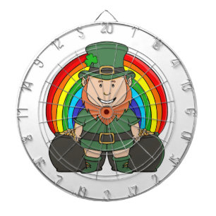 Lucky Leprechaun with Rainbow Pot of Gold Dart Board