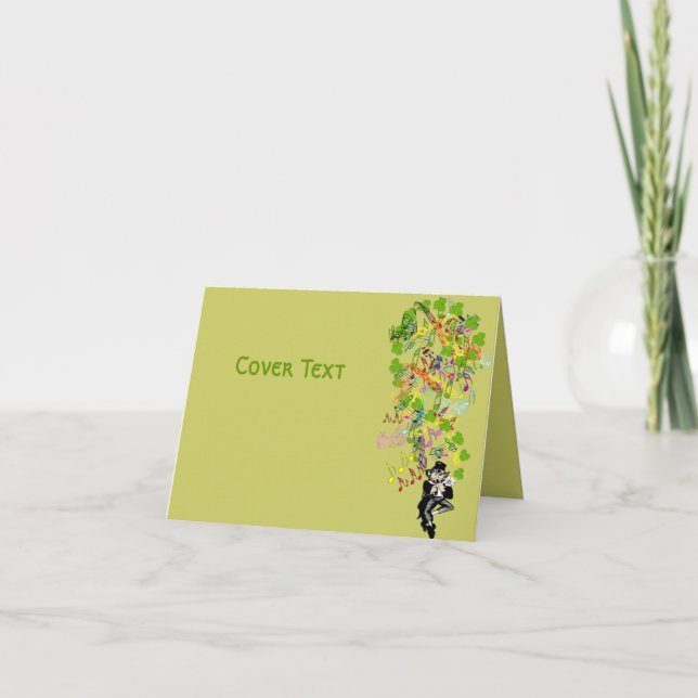 Lucky Leprechaun With Shamrocks Card (Front)