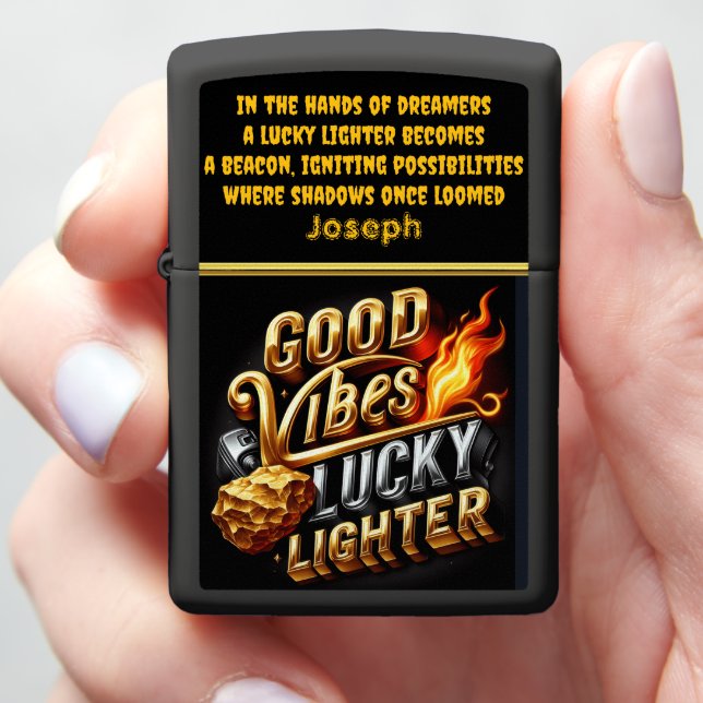 Lucky Lighter: Good Vibes Design Zippo Lighter (In Hand)