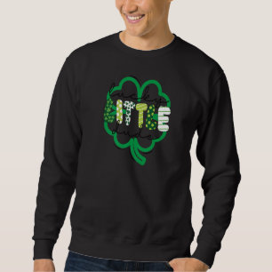Lucky Little Dude Shamrock Plaid Clover St Patrick Sweatshirt