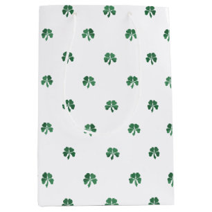 Lucky Little Four Leaf Clovers Saint Patricks Day Medium Gift Bag