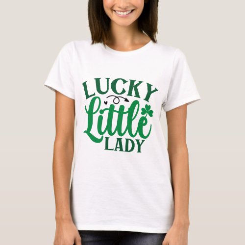 Lucky Little Lady St Patricks Day Shamrock T_Shirt