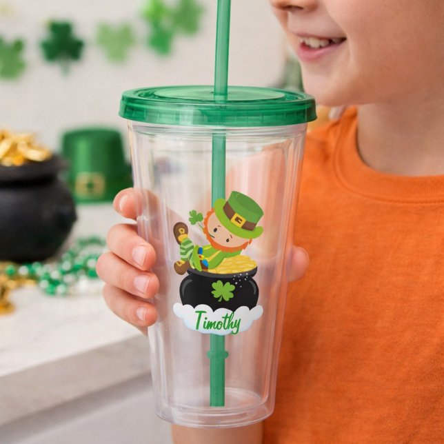 Lucky Little Leprechaun Shamrock Fun Acrylic Tumbler (Creator Uploaded)