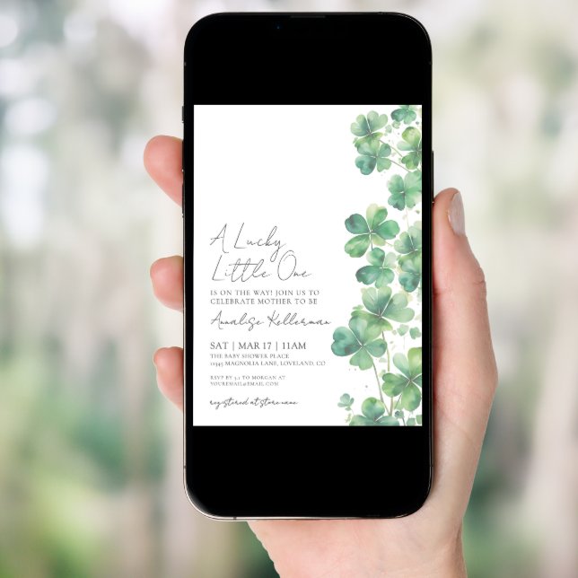 Lucky Little One St. Patrick's Day Baby Shower Invitation (Front Digital)