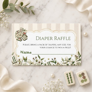 Lucky Little Player Mahjong Baby Shower Diaper Enclosure Card