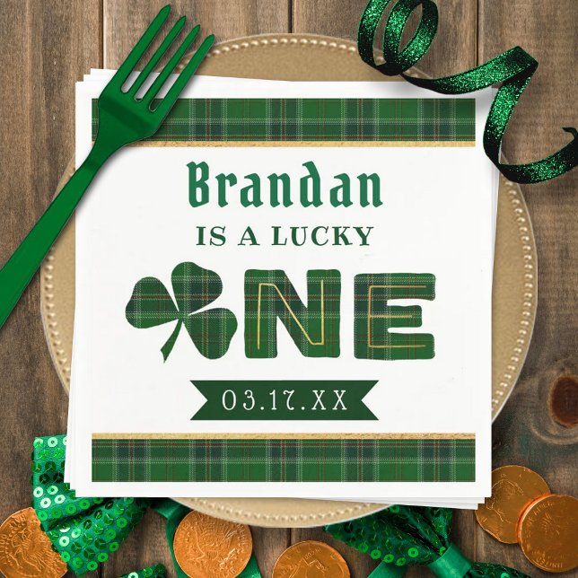 Lucky Little Shamrock 1st Birthday Party Napkins (Creator Uploaded)