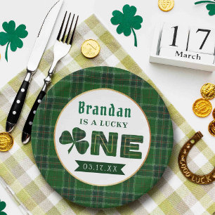Lucky Little Shamrock 1st Birthday Party Paper Plates