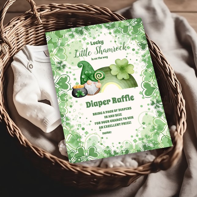 Lucky Little Shamrock Baby Shower Diapper Raffle  Enclosure Card (Creator Uploaded)