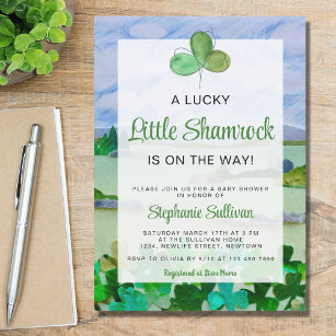Lucky Little Shamrock Baby Shower  Invitation