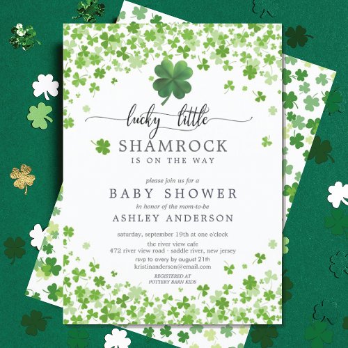 Lucky Little Shamrock Baby Shower Invitation