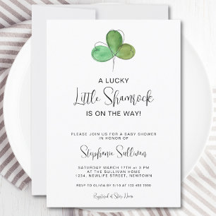 Lucky Little Shamrock Baby Shower Invitation