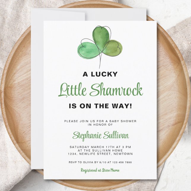 Lucky Little Shamrock Baby Shower Invitation (Creator Uploaded)
