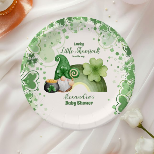 Lucky Little Shamrock Baby Shower Paper Plates (Creator Uploaded)