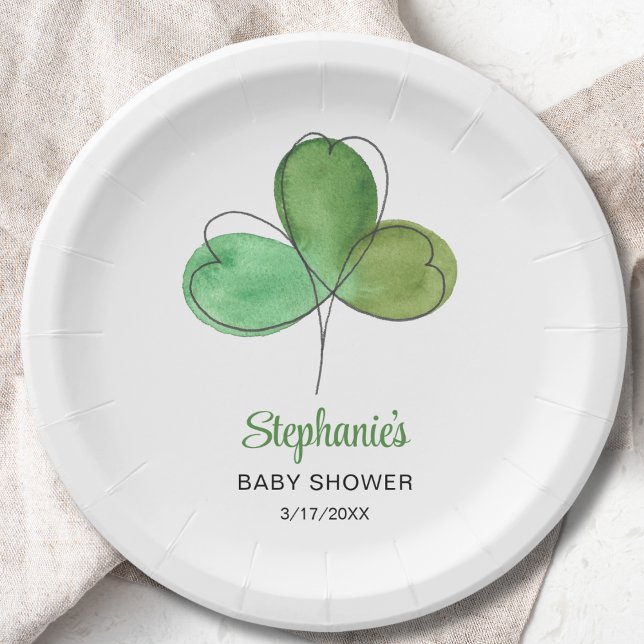 Lucky Little Shamrock Baby Shower Paper Plates (Creator Uploaded)