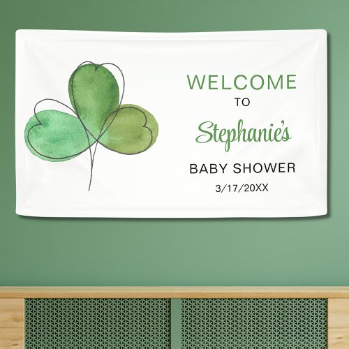 Lucky Little Shamrock Baby Shower Welcome Banner