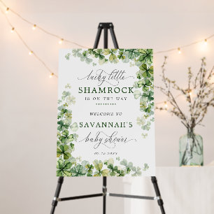 Lucky Little Shamrock Clover Baby Shower Welcome Foam Board