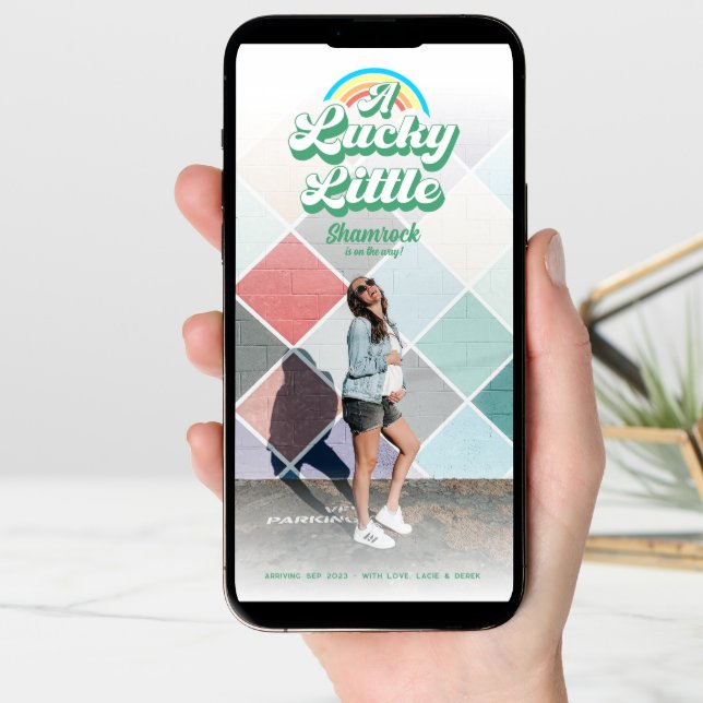 Lucky Little Shamrock Pregnancy Announcement (Front Digital)