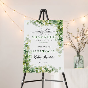 Lucky Little Shamrock Spring Baby Shower Welcome Foam Board
