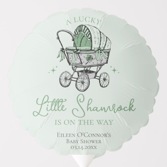 Lucky Little Shamrock St Patricks Baby Shower Balloon (Front)