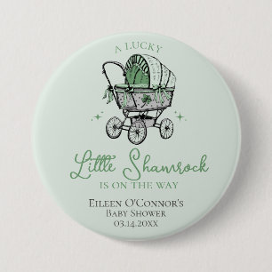 Lucky Little Shamrock St Patricks Baby Shower Button
