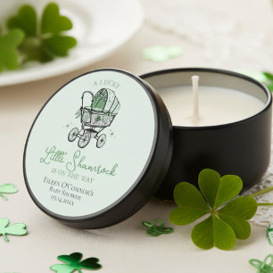 Lucky Little Shamrock St Patricks Baby Shower Mini Candle Favors