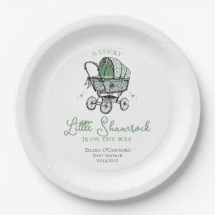 Lucky Little Shamrock St Patricks Baby Shower Paper Plates