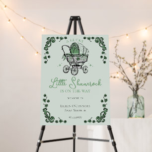 Lucky Little Shamrock St Patricks Day Welcome Sign