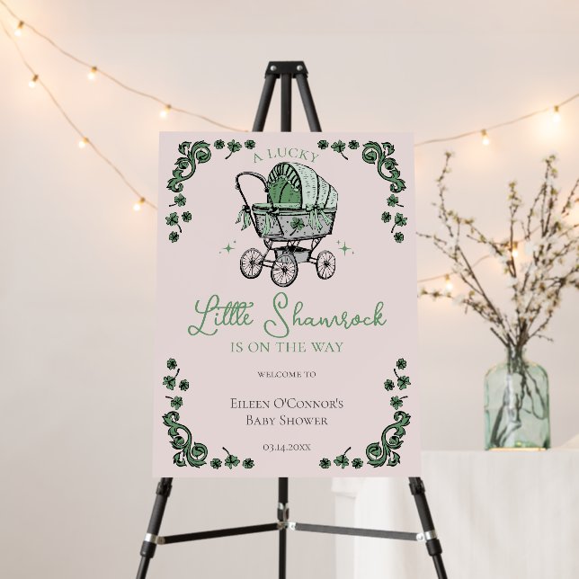 Lucky Little Shamrock St Patricks Day Welcome Sign (In Situ (Stand))