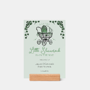 Lucky Little Shamrock St Patricks Day Welcome Sign Holder