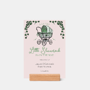 Lucky Little Shamrock St Patricks Day Welcome Sign Holder