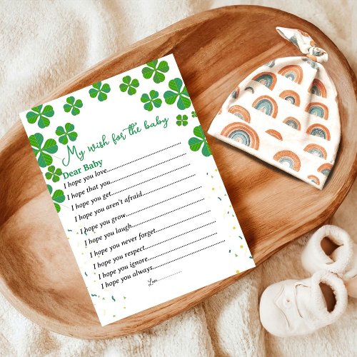 Lucky little shamrock wish for the baby shower  postcard