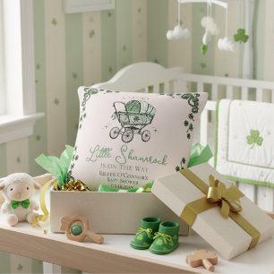Lucky Little Thank You St Patricks Day Baby Shower Throw Pillow