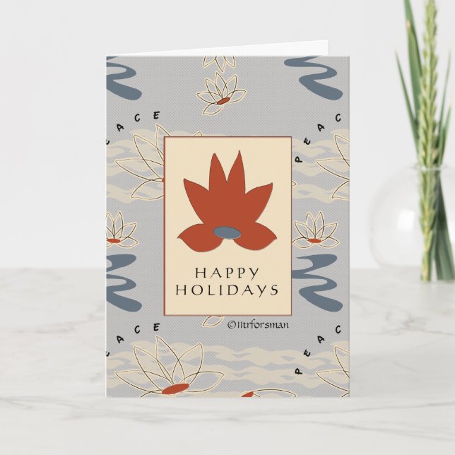 Lucky Lotus Peace card Card (Front)