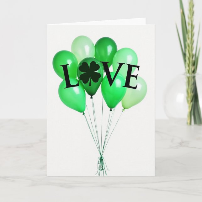 Lucky Love Balloons Greeting Card (Front)