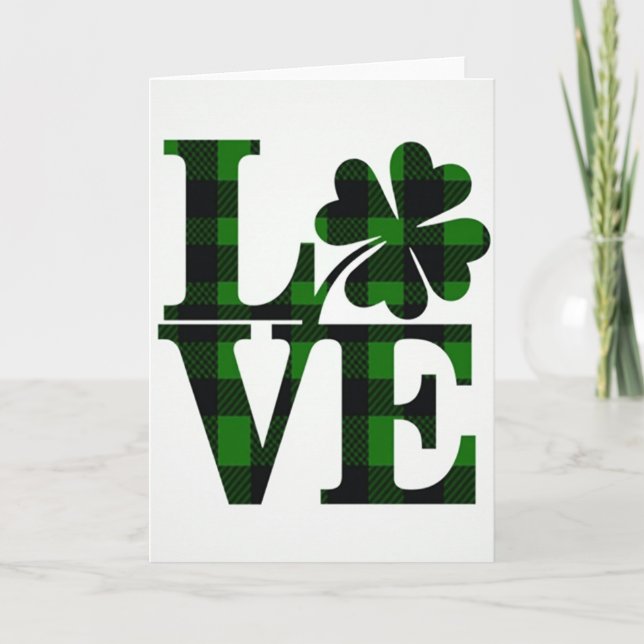 Lucky Love Buffalo Plaid Card (Front)