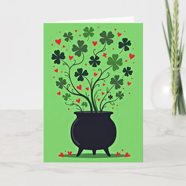 Lucky Love Cauldron Fun Card (Front)