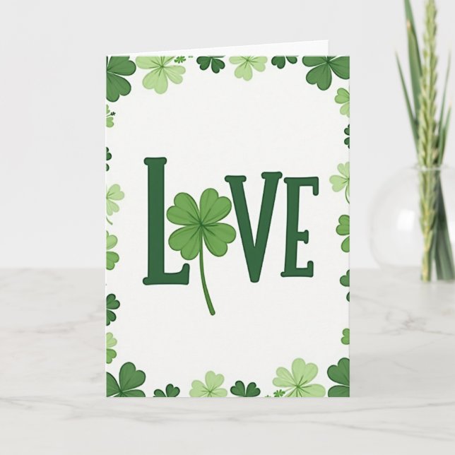 Lucky Love Clover Pattern Card (Front)